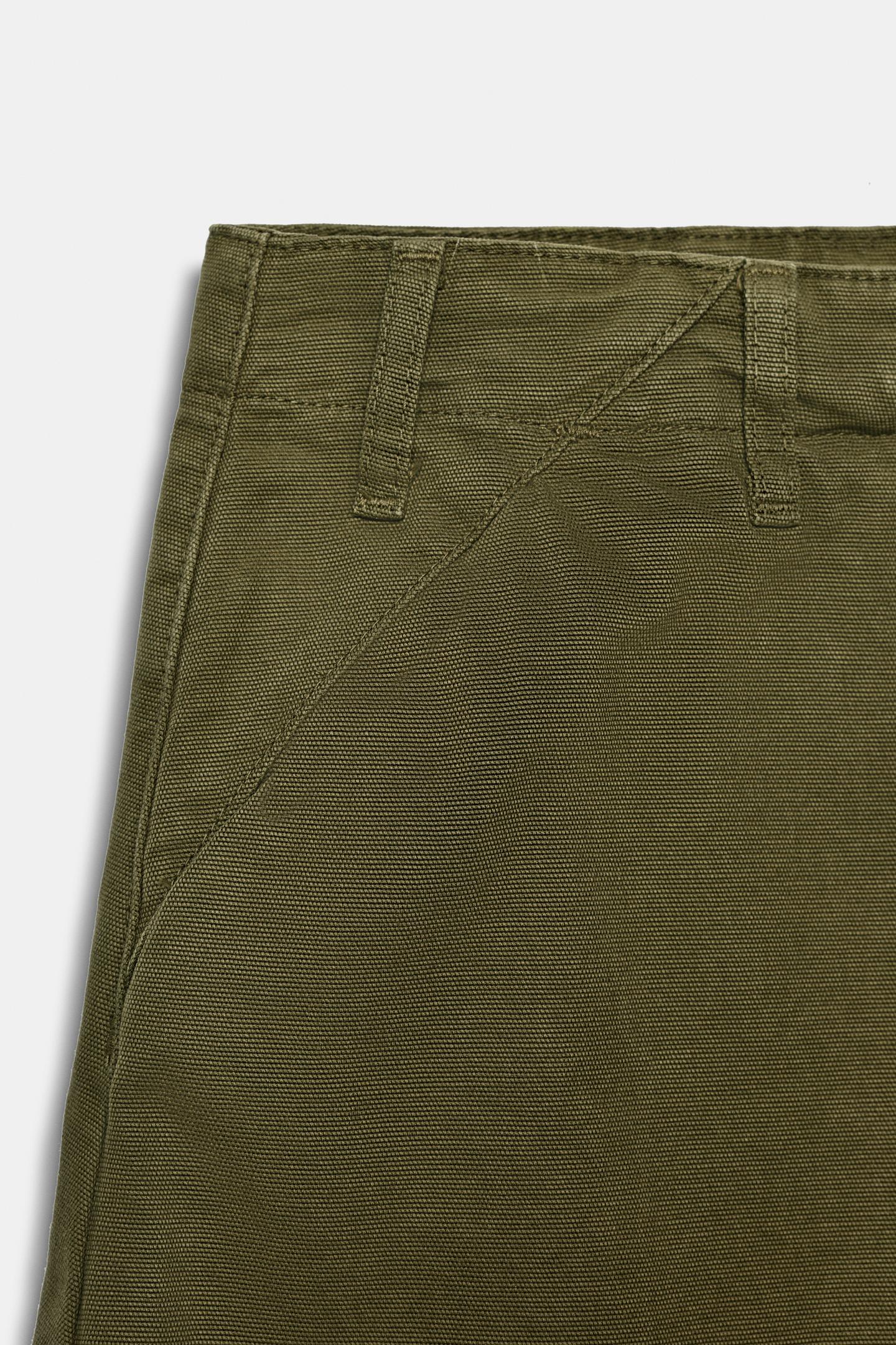 Женские брюки Zara ZW Collection Cargo, цвет: Хаки — фото 7