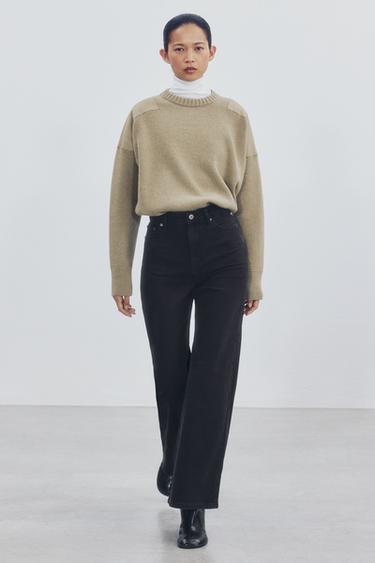 JEANS ZW COLLECTION COMFORT WIDE LEG TIRO ALTO - Negro de Zara