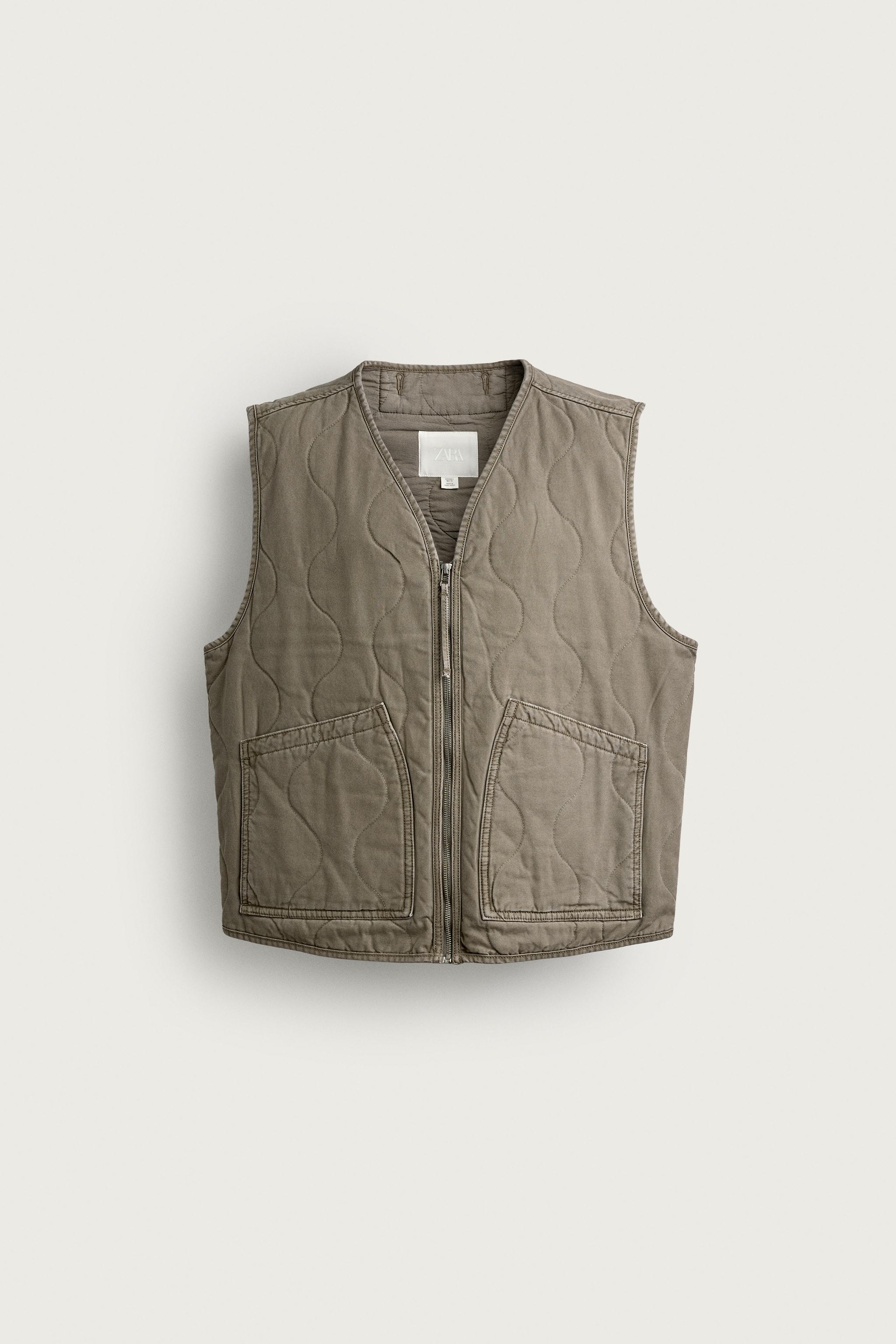 WASHED TOPSTITCHED VEST