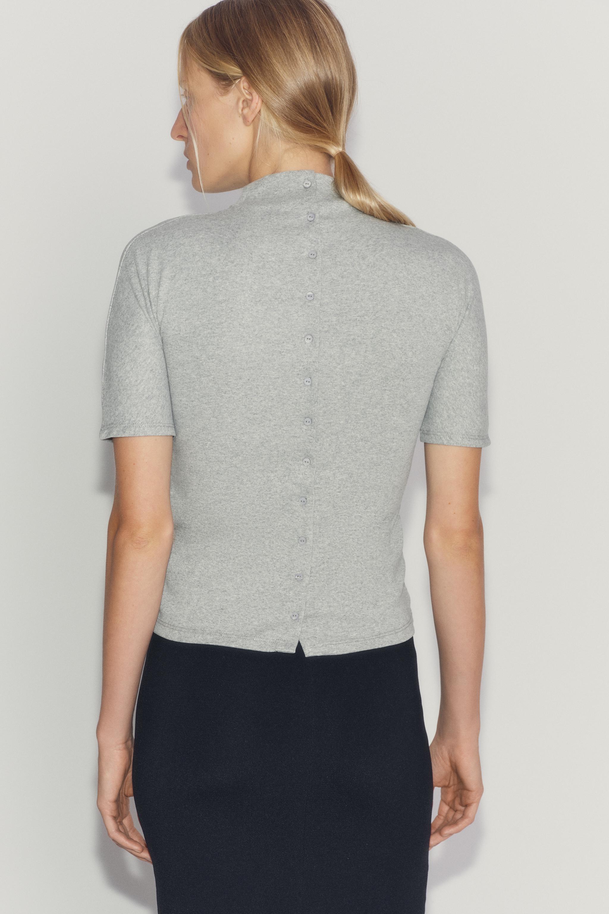 BUTTONED STAND-UP COLLAR T-SHIRT - thumbnail 10