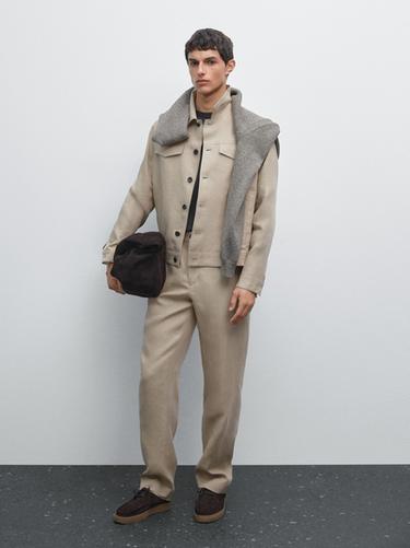 Zara Flowing 100% linen trousers - Sand - Image 0