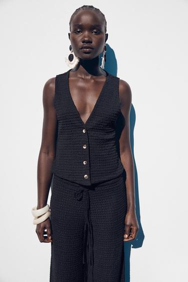 TEXTURED TOP - Black by Zara