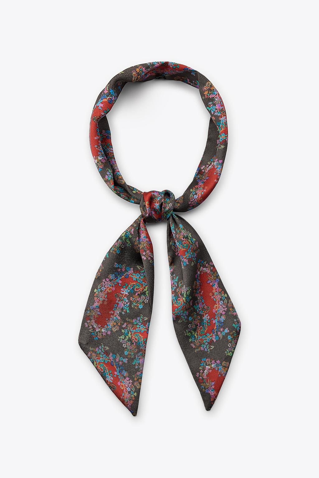 PRINTED FOULARD SCARF