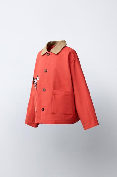BLOUSON CANVAS BRODÉ MICKEY MOUSE © DISNEY - Corail foncé de Zara - Image 1
