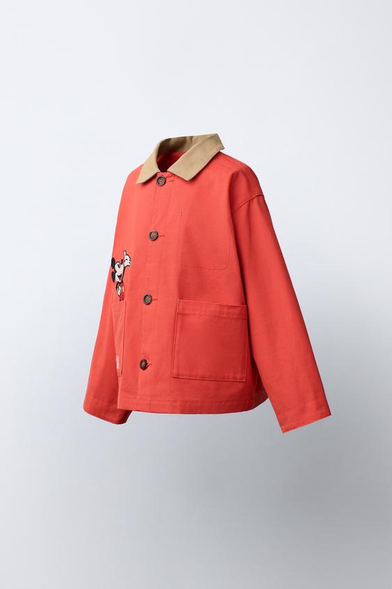 BLOUSON CANVAS BRODÉ MICKEY MOUSE © DISNEY - Corail foncé de Zara - Image 1