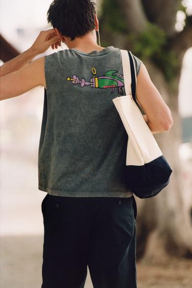 SPACE JAM™ & © X DYLAN´S T-SHIRT CLUB X ZARA ILLUSTRATED T-SHIRT - Anthracite grey by Zara