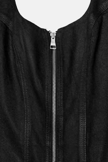 ROBE MIDI Z1975 EN JEAN ENDUIT - Noir de Zara - Image 9