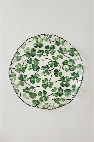 Zaras EFTERRÄTTSTALLRIK I GLAS KLÖVER - Grön