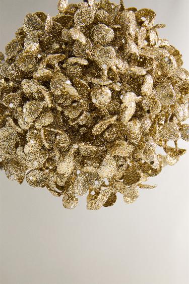 CHRISTMAS TREE DECORATION WITH SPARKLY PETALS - Gold by Zara - Image 3