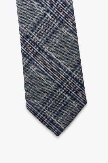 CHECKED TIE - Grey by Zara - Image 7