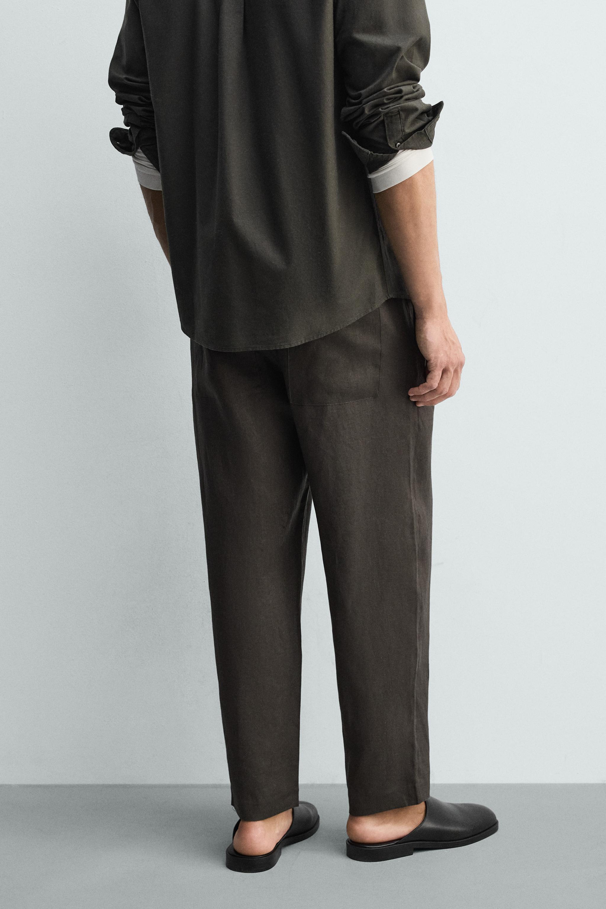 RELAXED FIT 100% LINEN PANTS