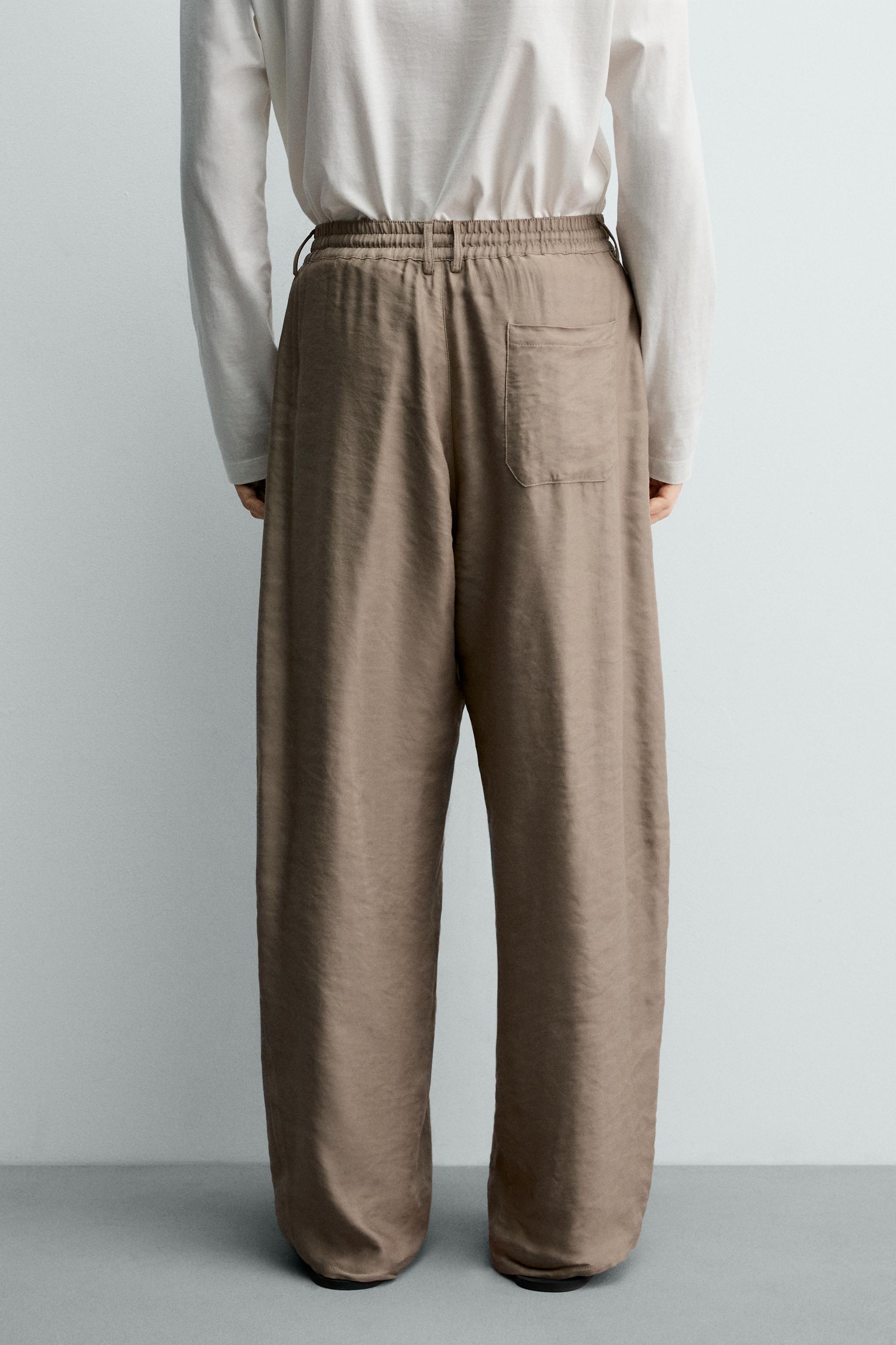 Zara RELAXED FIT DÖKÜMLÜ PANTOLON görsel 3