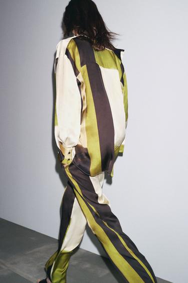 PRINTED SATIN SHIRT - Green by Zara - Image 2