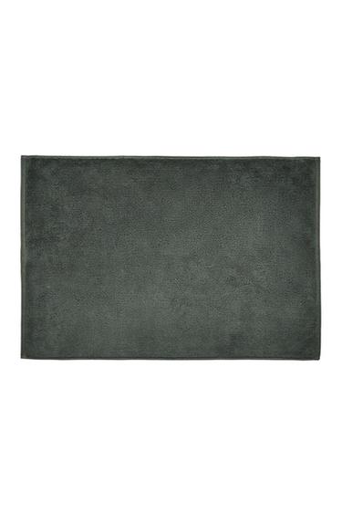 RICE STITCH COTTON BATH MAT - Dark green by Zara