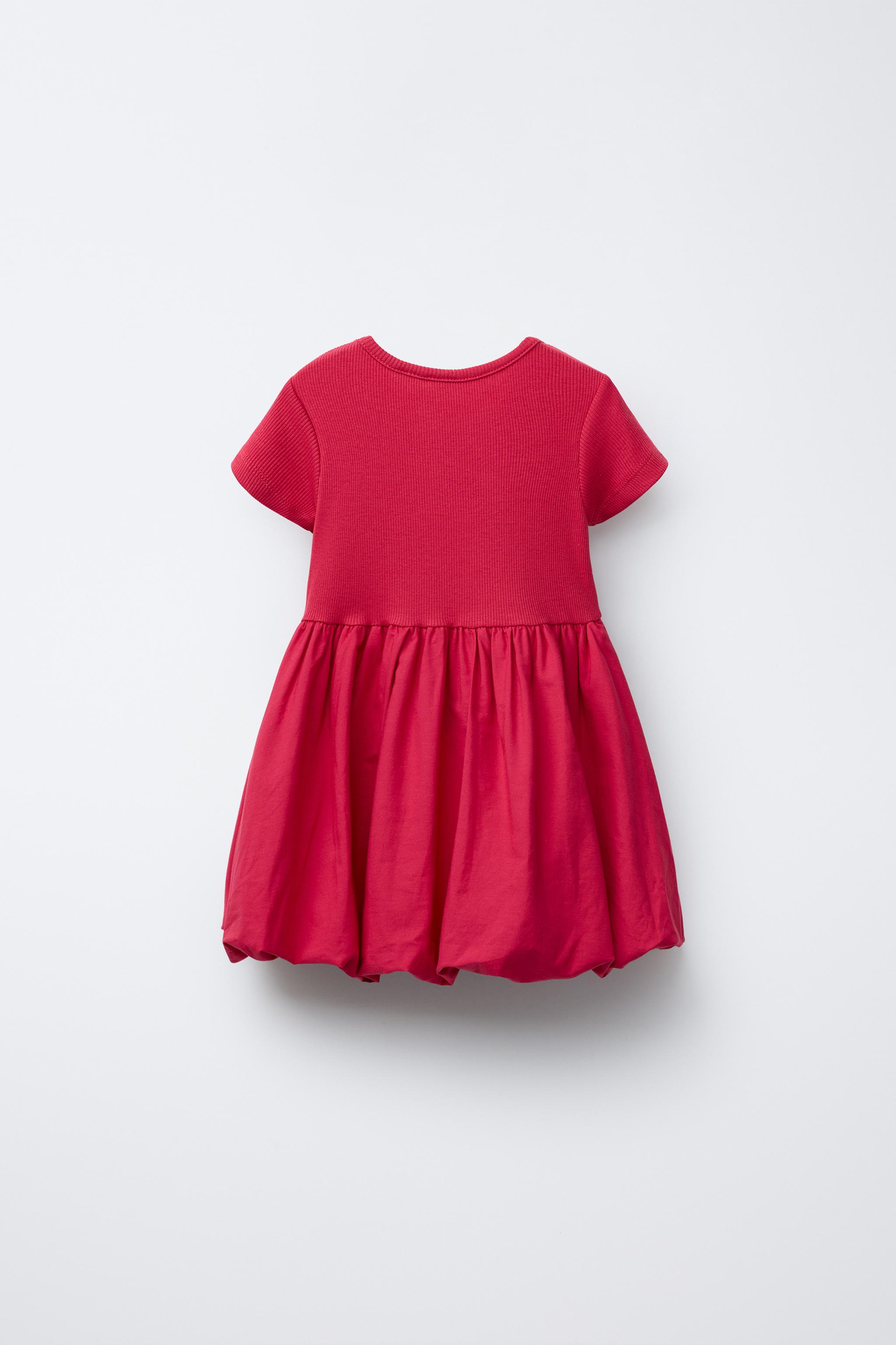 VESTIDO COMBINADO GLOBO Marino ZARA Chile