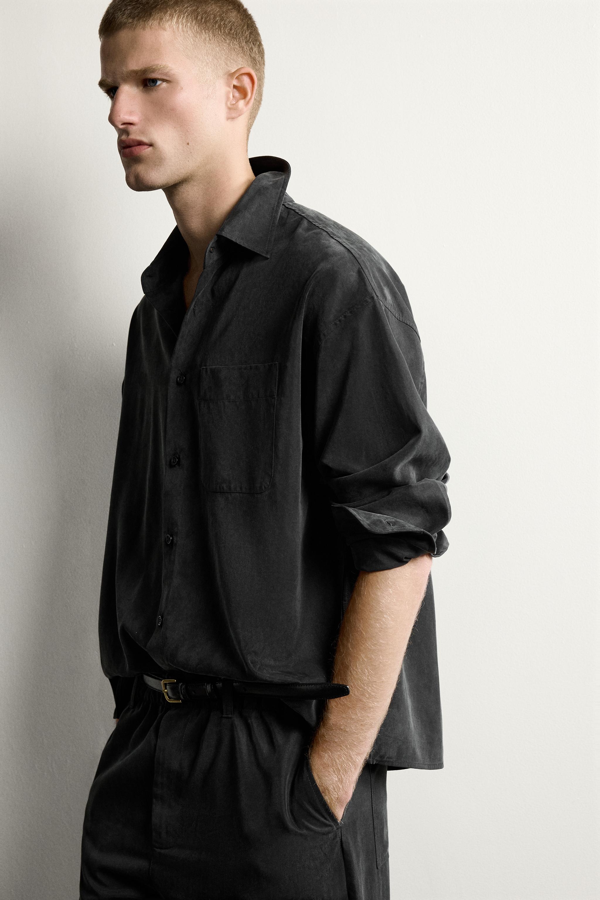 Zara RELAXED FIT DÖKÜMLÜ GÖMLEK görsel 5