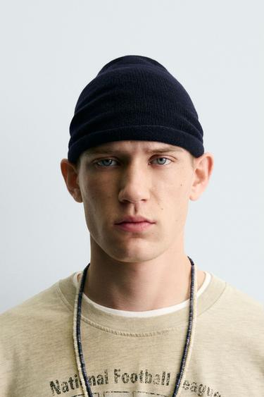 WOOL BLEND BEANIE - Dark navy by Zara - Image 0