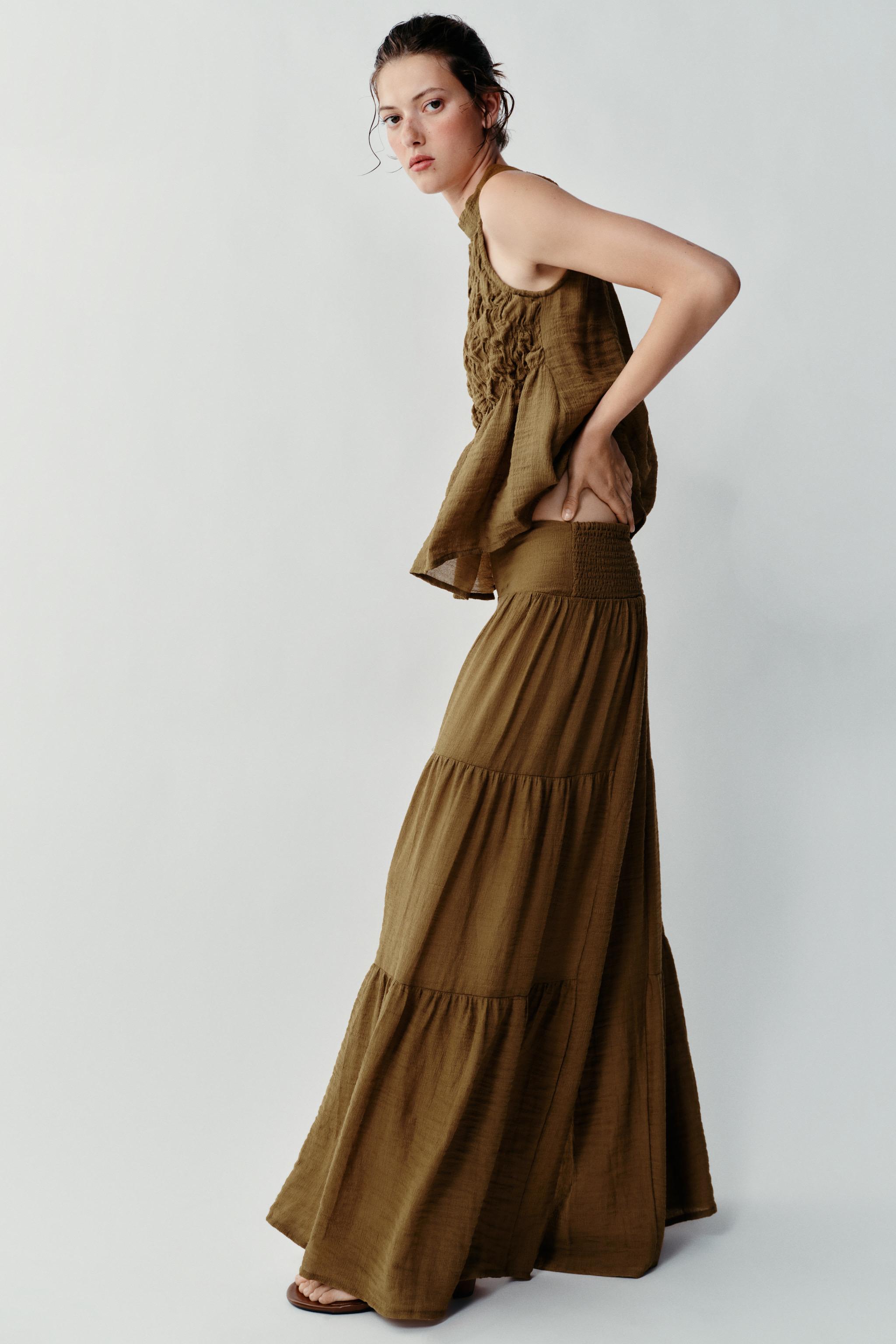Zara Büzgülü Halter Yaka Top görsel 3