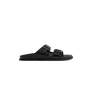 LEATHER STRAPPY SANDALS - Black by Zara