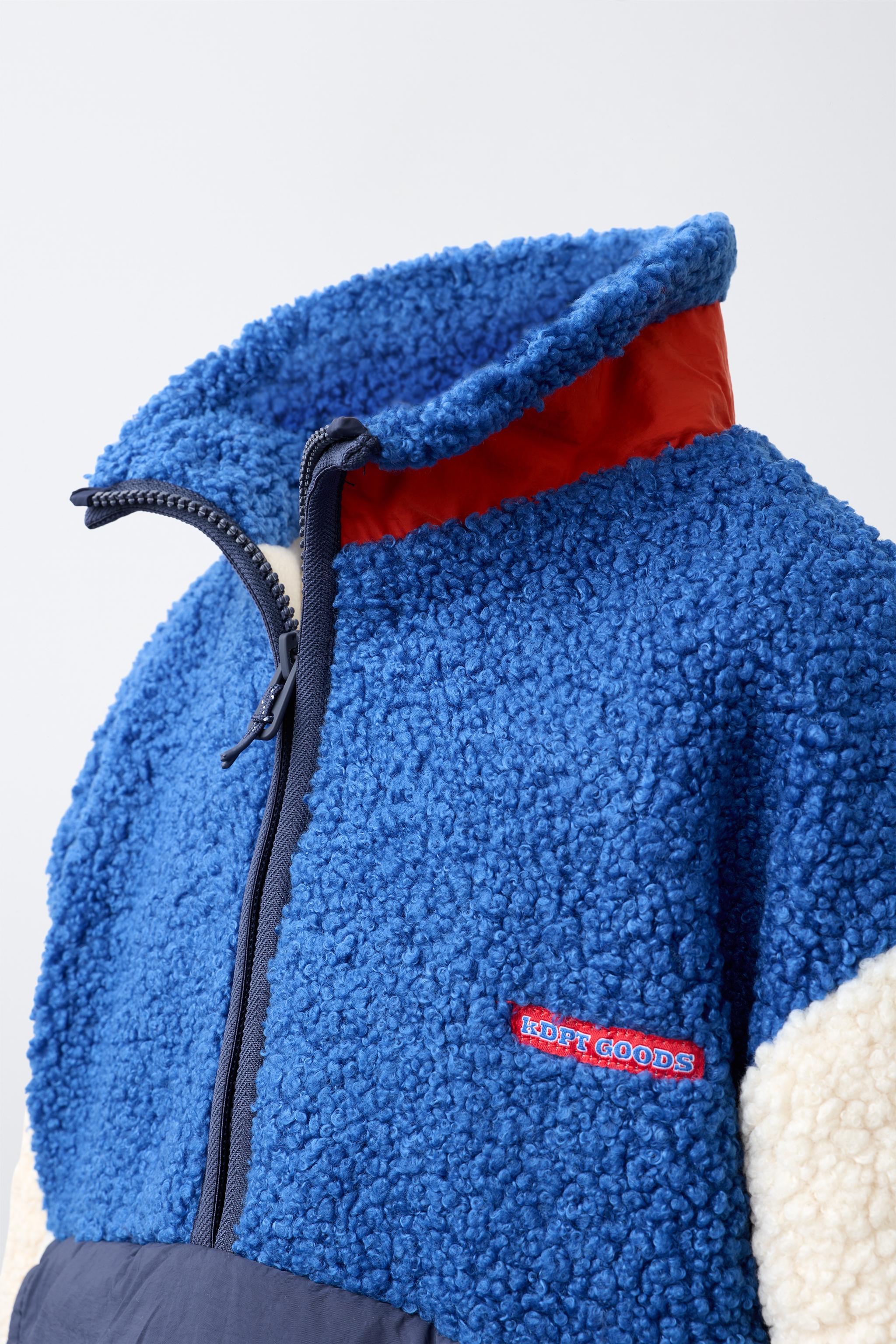COLORBLOCK FAUX SHEARLING JACKET
