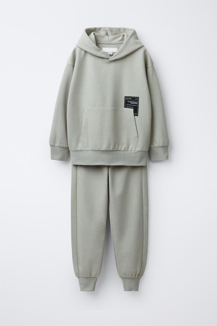 INTERLOCK HOODIE AND JOGGERS SET Light green ZARA United Kingdom