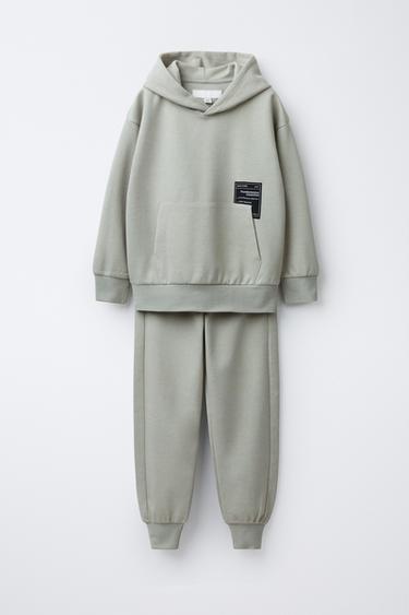 INTERLOCK HOODIE AND JOGGERS SET - Light green by Zara