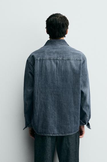 WASHED DENIM OVERSHIRT - Blue by Zara - Image 2