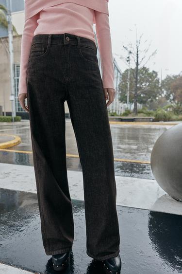 JEANS Z1975 LOOSE STRAIGHT MID-WAIST - Brown by Zara