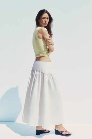 STRIPED MINI SKIRT - Ecru / Beige by Zara - Image 4