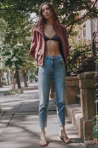 Z1975 HIGH-WAIST MOM FIT JEANS - Indigo by Zara