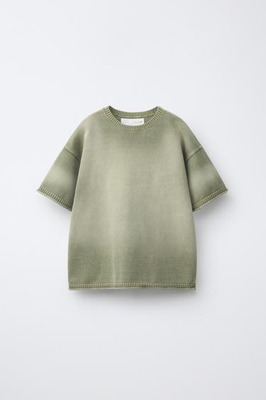 CAMISETA EFECTO LAVADO - Verdoso de Zara - Imagen 0