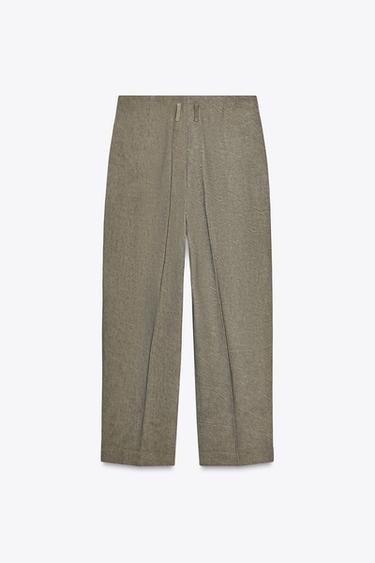 PANTALON À PINCES ZW COLLECTION - Marron clair de Zara - Image 7