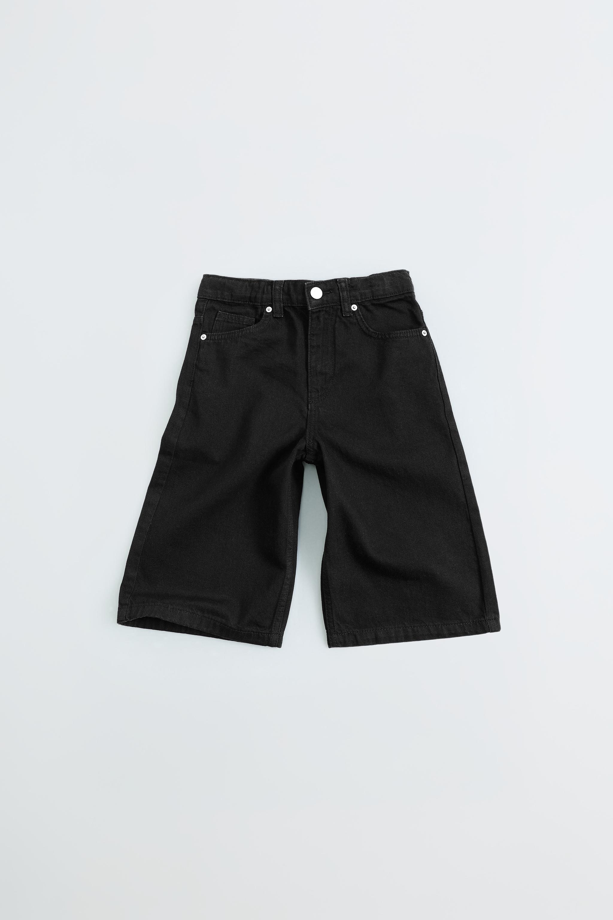 DENIM SHORTS — Black
