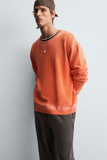 WASHED COTTON SWEATER - Orange by Zara - Image 4