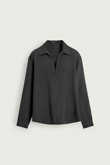 RELAXED FIT POLO SHIRT - Grey by Zara
