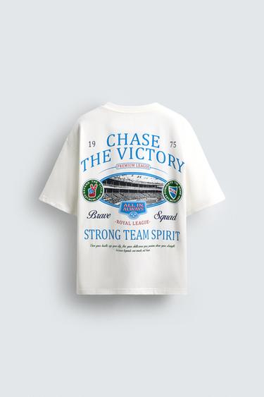 تيشرت بطبعة ممزوجة - أبيض مكسور الخاص بـ Zara