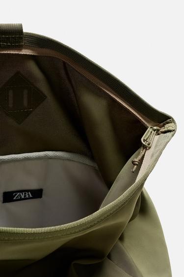 SAC À DOS TECHNIQUE CONTRASTE - Vert kaki de Zara - Image 4