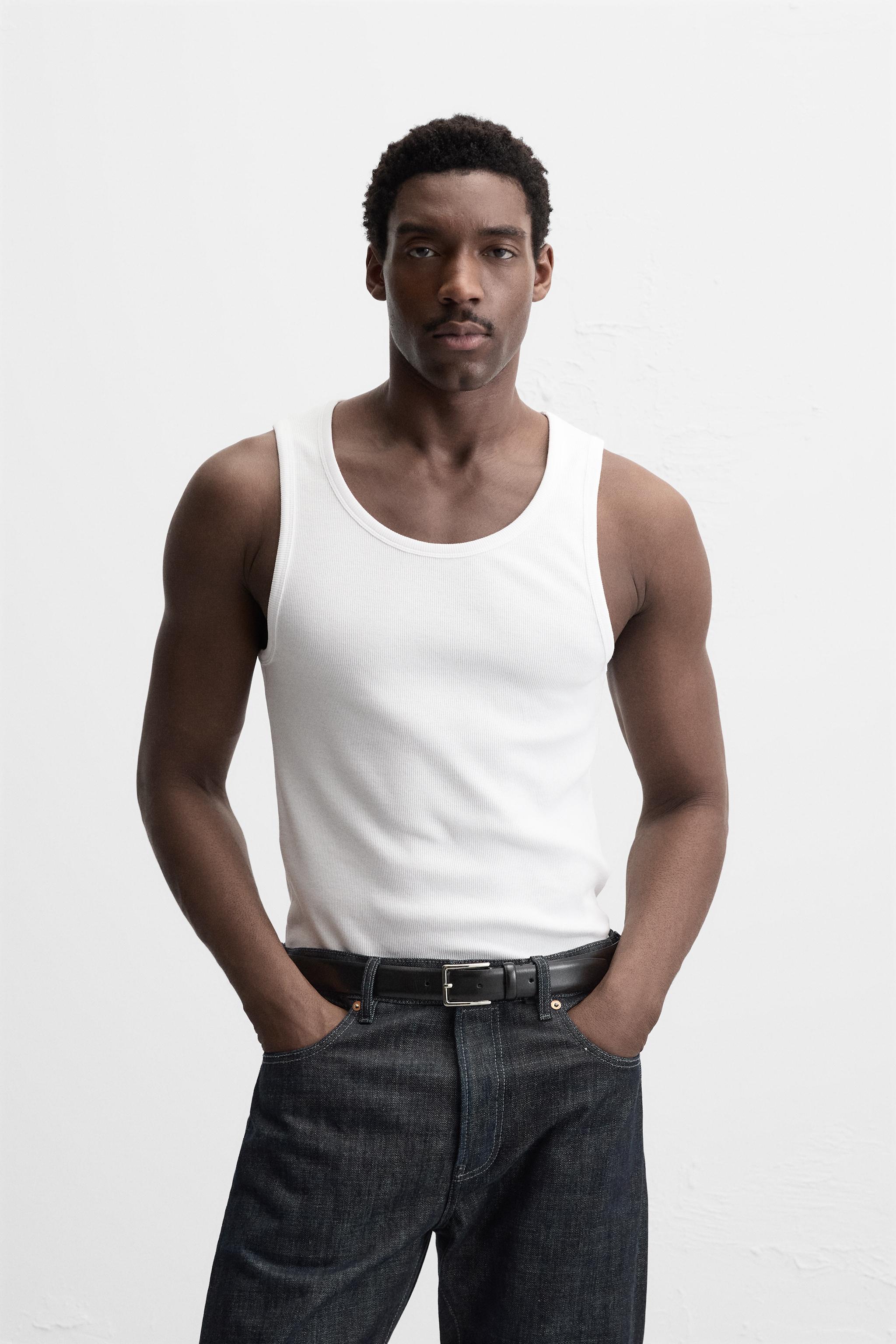 BASIC RIBBED TANK TOP White ZARA UAE Dubai/Sharjah/Ajman/UAQ