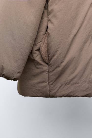 MANTEAU MATELASSÉ DÉPERLANT À LACETS - Marron / Taupe de Zara - Image 5
