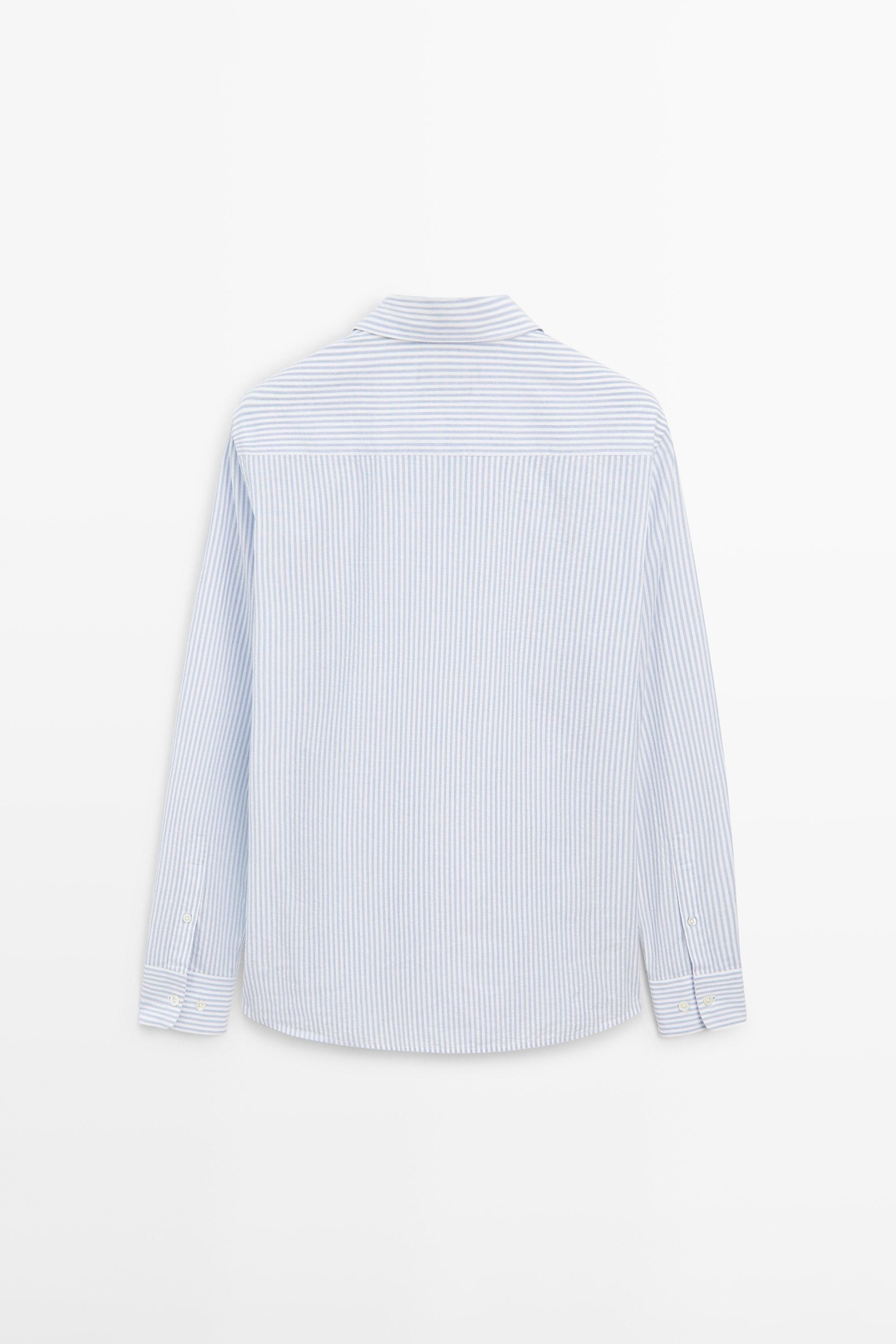 100% cotton regular fit striped shirt