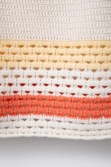 JUPE EN MAILLE RAYURES - Écru de Zara - Image 3