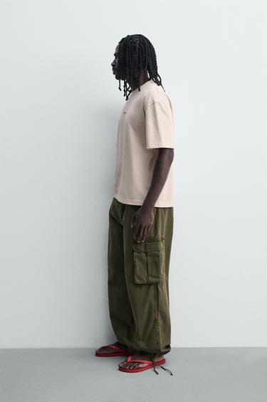RELAXED FIT SLOGAN T-SHIRT - Pink by Zara - Image 3
