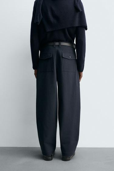 PANTALON COUPE BALLON - Bleu marine de Zara - Image 2