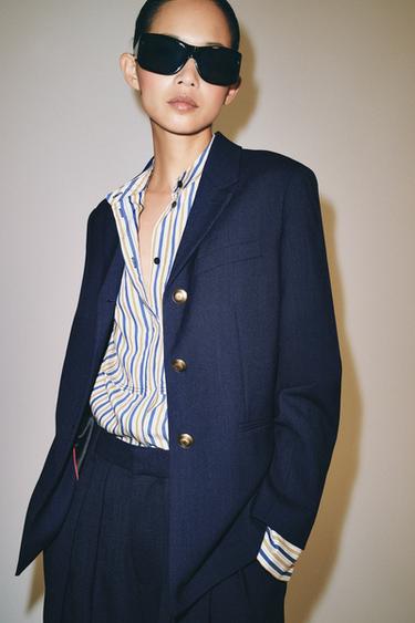 VESTE À BOUTONS ZW COLLECTION - Bleu roi de Zara