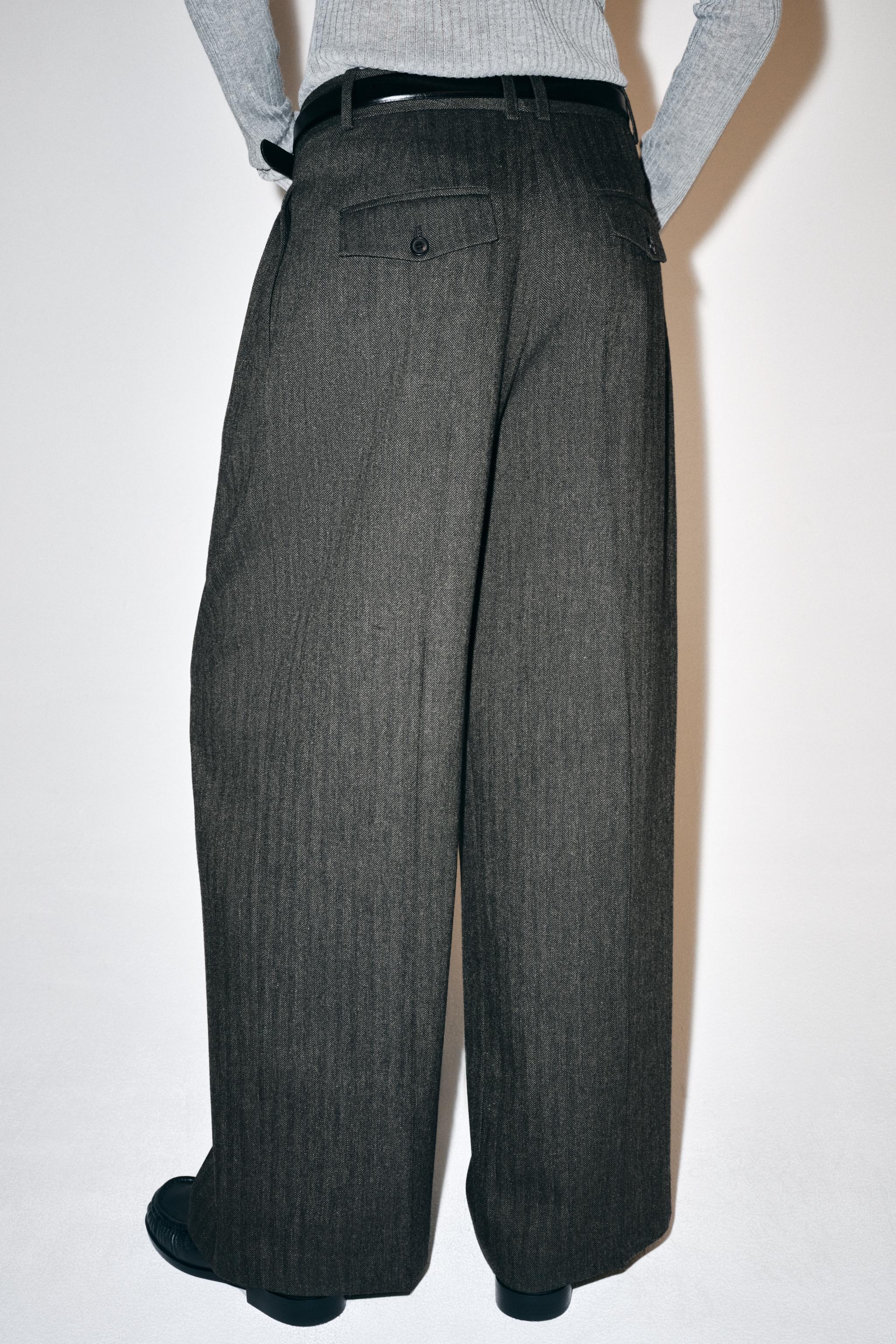 ZW COLLECTION HERRINGBONE WIDE-LEG PANTS