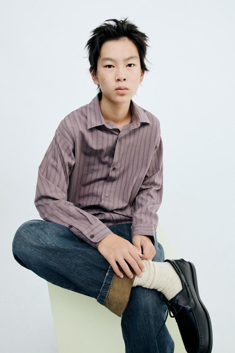 Storiesz - camisa rayas con modal y algodón