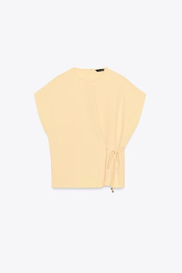 TOP FLUIDE CORDON - Jaune de Zara - Image 7