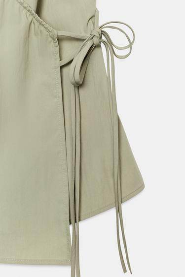 CROSSOVER HALTER TOP - Light khaki by Zara - Image 7