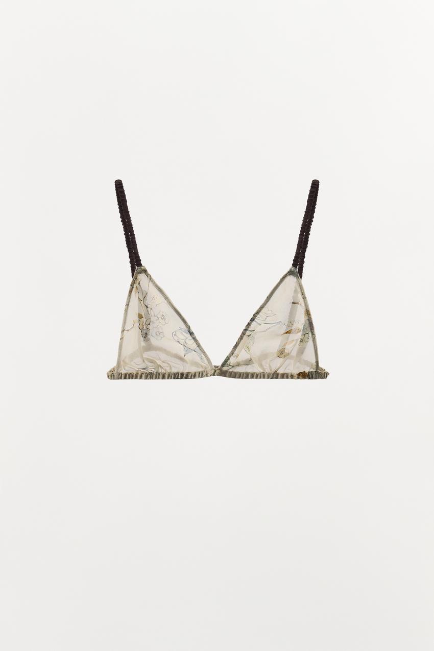 FLORAL PRINT TRIANGLE BRA