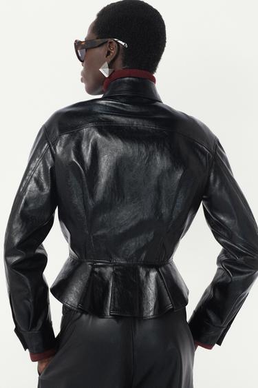 PEPLUM FAUX LEATHER JACKET - THE ITEM ZARA WOMAN
